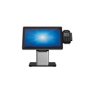 Elo Slim Desk Mount for Touchscreen Monitor, Cradle, Bar Code Reader, Fingerprint Reader, Webcam - Black, Silver - 55.9 cm
