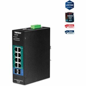 TRENDnet TI-PG102i 10 Ports Manageable Ethernet Switch - Gigabit Ethernet - 1000Base-T, 100/1000Base-FX - New - TAA Compli