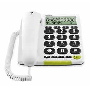 Doro PhoneEasy 312cs Standard-Telefon - Weiß - 1 Telefonleitung(en) - Freisprecheinrichtung - Hörhilfen-kompatibel
