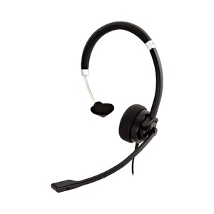 V7 Deluxe HU411 Kabel Kopfbügel, Auf den Ohren Mono Headset - Schwarz, Silber - Microsoft-Teams-Zertifizierung - Monaural 