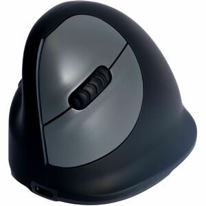 R-Go HE Break Vertical Mouse Maus - Bluetooth/Radio-Frequenz - USB-Typ C - Optisch - 5 Taste(n) - Schwarz - PC, Mac - Kabe
