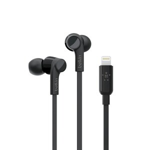 Belkin SOUNDFORM Wired Earbud Stereo Earset - Black - Binaural - In-ear - 111.8 cm Cable - Lightning Connector