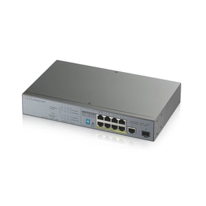ZYXEL GS1300 GS1300-10HP 8 Ports Ethernet Switch - 2 Layer Supported - Modular - 1 SFP Slots - Twisted Pair, Optical Fiber
