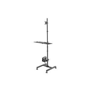 Digitus Height Adjustable Computer Stand - Up to 81.3 cm (32") Screen Support - 20 kg Load Capacity - 178 cm Height x 49.5