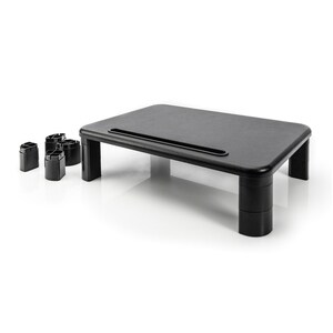 Digitus Height Adjustable Monitor Riser - 10 kg Load Capacity - 14.5 cm Height x 28 cm Width - Tabletop - Black - 1