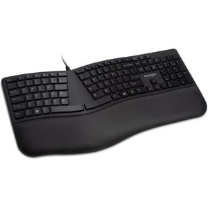 Kensington Pro Fit Ergo Wired Keyboard - Cable Connectivity - USB Type A Interface - Windows, ChromeOS, Mac OS - Black