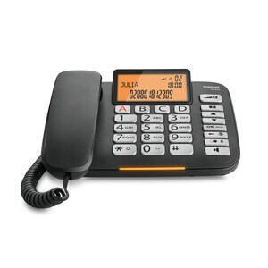 Gigaset DL580 Standard-Telefon - Schwarz - 1 Telefonleitung(en) - 1 Gleichzeitige Anrufe - Freisprecheinrichtung - Hörhilf
