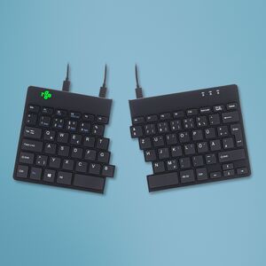 R-Go Tools Ergonomische Tastatur R-Go Split Break v2 mit Pausensoftware, geteilte Tastatur, QWERTZ (DE), Kabelgebunden, Sc