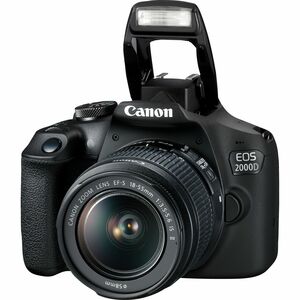Canon EOS 2000D 24.1 Megapixel Digital SLR Camera with Lens - 18 mm - 55 mm - Black - Autofocus - 7.6 cm (3")LCD - 3.1x Op