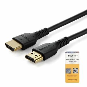 StarTech.com 3.3ft (1m) Slim HDMI 2.0 Cable, Flexible Premium HDMI Cord with Ethernet, 4K 60Hz HDR10, Aramid Fiber with TP