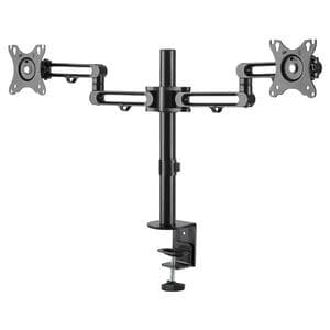 StarTech.com Desk Mount Dual Monitor Arm, Ergonomic VESA Compatible Mount for up to 32" (17.6lb/8kg) Displays, Desk/C-Clam
