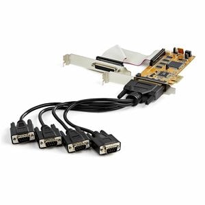 StarTech.com 8-Port PCI Express RS232 Serial Adapter Card, PCIe to DB9 Controller 16C1050 UART, Low Profile, 15kV ESD, Win