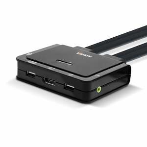 LINDY KVM-Switchbox - 2 Computer - 1 Lokaler Benutzer(n) - 4096 x 2160 - 2 x USB - 2 x DisplayPort - Rackmount