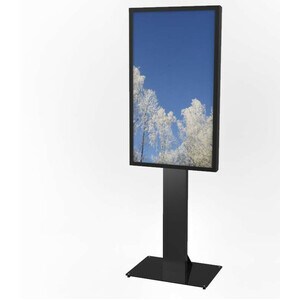HI-ND Display Stand - Up to 165.1 cm (65") Screen Support - Floor - Powder Coated - Polycarbonate, Glass, Metal - Black