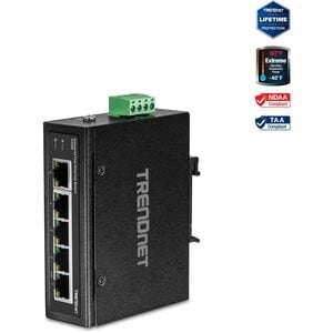 Commutateur Ethernet TRENDnet TI-E50 5 Ports - Fast Ethernet - 100Base-X - Nouveau - Conforme aux normes TAA - 2 Couche su