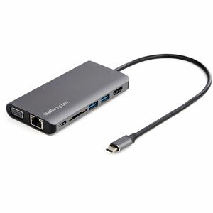 StarTech.com USB C Multiport Adapter - USB-C Mini Travel Dock w/ 4K HDMI or 1080p VGA - 100W PD Pass-Through, 3x USB, SD, 