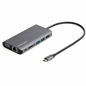 StarTech.com USB C Multiport Adapter - USB-C Mini Travel Dock w/ 4K HDMI or 1080p VGA - 100W PD Pass-Through, 3x USB, SD, 