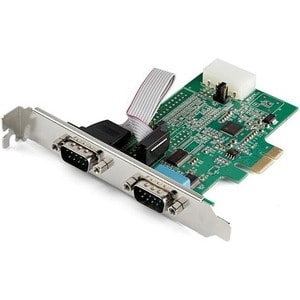 StarTech.com 2-port PCI Express RS232 Serial Adapter Card - PCIe to Dual Serial DB9 RS-232 Controller - 16950 UART - Windo