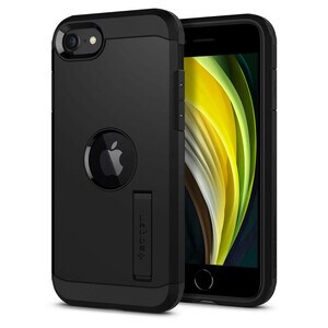 Spigen Tough Armor Case for Apple iPhone SE Smartphone - Black - OEM - Drop Resistant, Impact Resistant - Thermoplastic Po