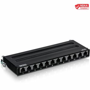 TRENDnet TC-P12C6AS 12 Port(s) Network Patch Panel - TAA Compliant - 12 x RJ-45 - 0.5U High - Wall Mountable