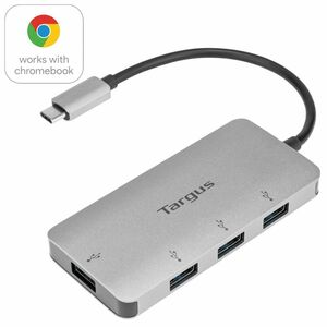 Targus ACH226EU USB Hub - USB Type C - 5 GB/s - External - Silver - 4 Total USB Port(s) - PC, Mac