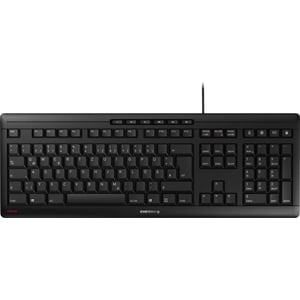 CHERRY STREAM Keyboard - Cable Connectivity - USB Interface - English (UK) - Black - Rubber Dome Keyswitch - 105 Key(s) - 