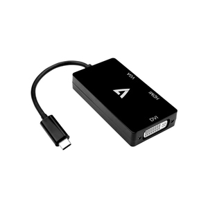 V7 V7UC-VGADVIHDMI-BLK A/V Adapter - 1 x USB 3.2 (Gen 1) Type C - Male - 1 x HDMI 1.4a Digital Audio/Video - Female, 1 x 1