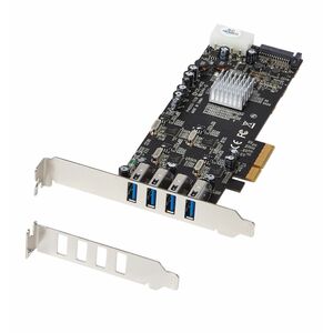 StarTech.com USB Adapter - PCI Express x4 - Plug-in Card - UASP Support - 4 Total USB Port(s) - 4 USB 3.0 Port(s) - PC, Linux