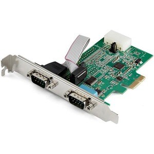 StarTech.com Serial Adapter with 16950 UART - Low-profile Plug-in Card - 1 - PCI Express 1.1 x1 - PC, Linux - 2 x Number o