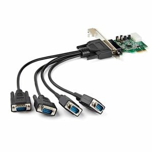 StarTech.com Multiport Serial Adapter - PCI Express 1.1 - 4 x DB-9 RS-232 - Serial, Via Cable - 921.60 kbit/s - 16950 - Pl