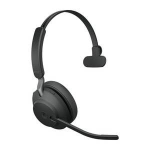 Jabra Evolve2 65 Wireless Over-the-head Mono Headset - Black - Monaural - Supra-aural - Bluetooth - USB Type A