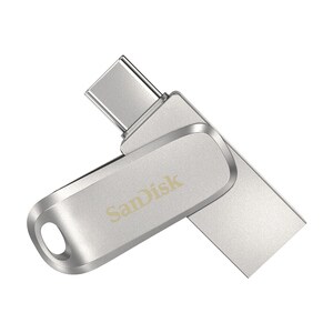 SanDisk Ultra Dual Drive Luxe 512 GB USB Type C, USB Type A Flash Drive - Stainless Steel - 150 MB/s Read Speed - 1 / Piece
