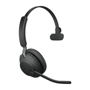 Jabra Evolve2 65 Sem fios Headset Mono Fone de ouvido - Preto - Monaural - Supra-aural - Bluetooth - USB tipo A