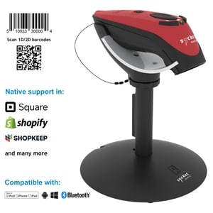 Socket Mobile DuraScan D760 Handheld Barcode Scanner - Wireless Connectivity - Red - 762 mm Scan Distance - 1D, 2D - Laser
