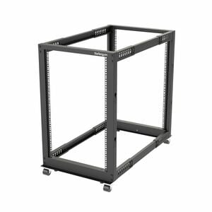 StarTech.com 18U 19" Open Frame Server Rack - 4 Post, Adjustable Depth 22 to 40" - Mobile Network Equipment Rack - HP ProL