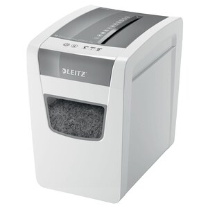 Leitz IQ Slim Paper Shredder - Continuous Shredder - Cross Cut - 10 Per Pass - for shredding Paper - 4 mm x 28 mm Shred Si