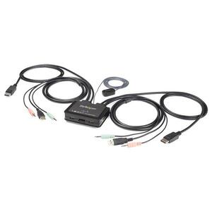 StarTech.com KVM Switchbox - 2 Computer(s) - 3840 x 2160 - 4 x USB - 3 x DisplayPort - Desktop