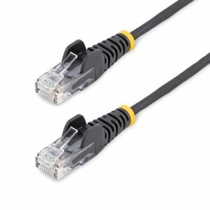 StarTech.com 0.5 m CAT6 Cable - Slim - Snagless RJ45 Connectors - Black - 50 cm Category 6 Network Cable for Network Devic