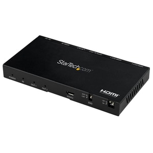 StarTech.com 2-Port HDMI Splitter - 4K 60Hz with Built-In Scaler - 3840 × 2160 - 1 x HDMI In - 2 x HDMI Out - Metal