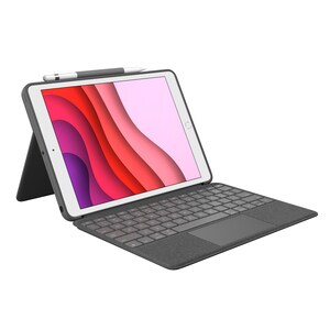 Logitech Combo Touch Keyboard/Cover Case for 25.9 cm (10.2") Apple, Logitech iPad (7th Generation) Tablet - Graphite - Scu