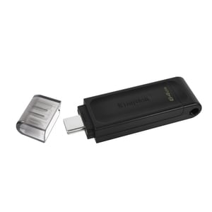 Kingston DataTraveler 70 DT70 64 GB USB 3.2 (Gen 1) Type C Flash Drive - Black