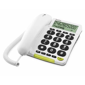 Doro PhoneEasy 312cs Standard Phone - Wall Mountable, Desktop - White - Speakerphone - Hearing Aid Compatible