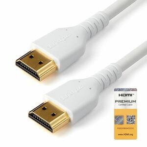 StarTech.com 6.6ft (2m) Slim HDMI 2.0 Cable, Flexible Premium HDMI Cord with Ethernet, 4K 60Hz HDR10, Aramid Fiber with TP