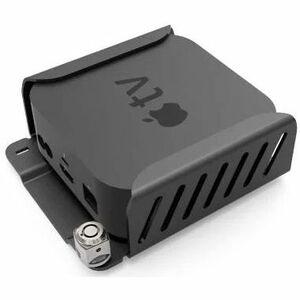 Compulocks Apple TV Security Mount (4th, 4k 1-2nd Gen) (2018-2021) with Cable Lock Black - Easy to install on the counter 