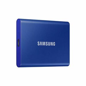 Samsung T7 MU-PC1T0H/WW 1 TB Portable Solid State Drive - External - PCI Express NVMe - Indigo Blue - Gaming Console, Desk