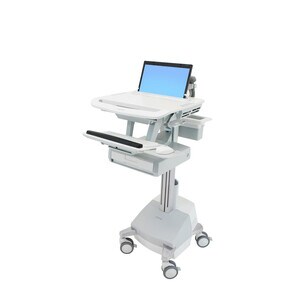 Ergotron StyleView Laptop Cart - 1 Drawer - 9.07 kg Load Capacity - 4 Casters - Aluminium
