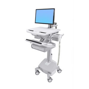 Ergotron StyleView Medical Cart - 2 Drawer - 14.97 kg Load Capacity - 4 Casters - Aluminium