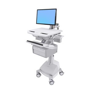 Ergotron StyleView Medical Cart - 2 Drawer - 16.78 kg Load Capacity - 4 Casters - Plastic, Aluminium