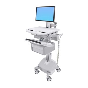 Ergotron StyleView Medical Cart - TAA Compliant - 2 Drawer - Push/Pull Handle - 14.97 kg Load Capacity - 4 Casters - Alumi