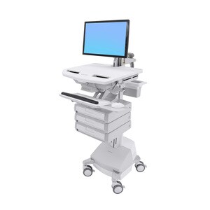 Ergotron StyleView Medical Cart - 3 Drawer - 16.78 kg Load Capacity - 4 Casters - Aluminium